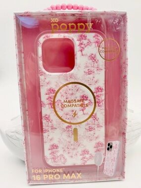 NEW Poppy XO MagSafe Compatible iPhone 16 Pro Max Case - Pink Toile